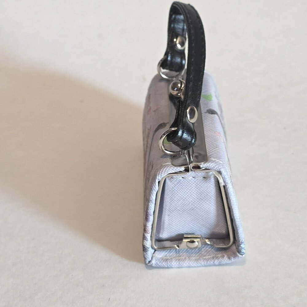 Mini Coin Purse with Girl at the Eiffel Tower in Paris - Snap Closure & Handle - - Picture 4 of 6